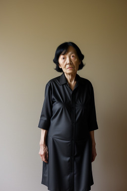 Japanese elderly female with  black hair