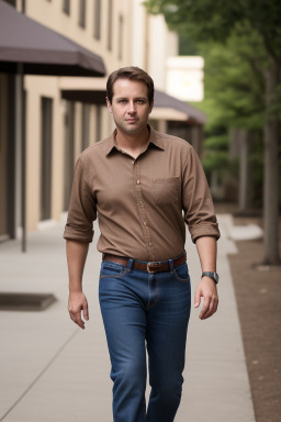 American adult male with  brown hair