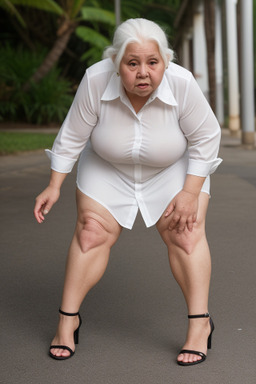 Costa rican elderly female with  white hair