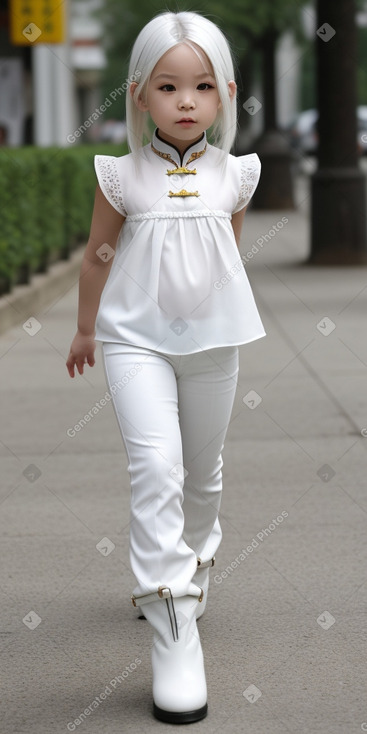 Chinese child female with  white hair