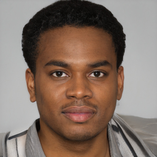 Neutral latino young-adult male with short  brown hair and brown eyes