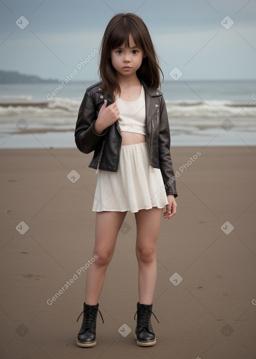 Chinese child female with  brown hair