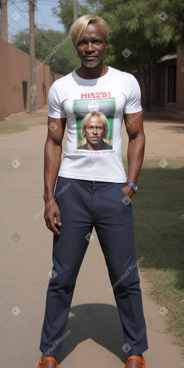 Zimbabwean 45 years male with  blonde hair