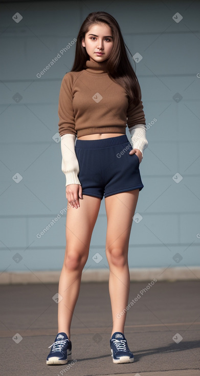 Uzbek young adult female with  brown hair