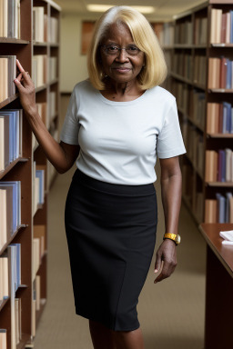 Ugandan elderly female with  blonde hair