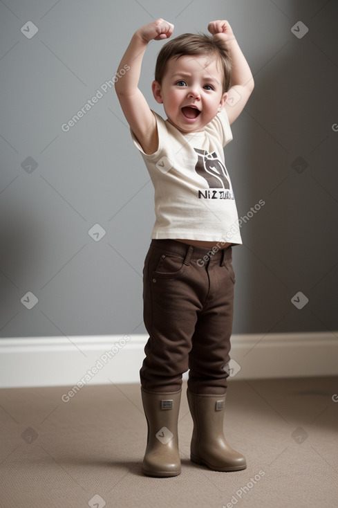 New zealand infant boy with  brown hair