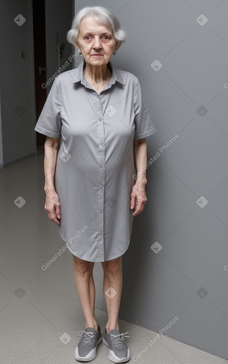 Ukrainian elderly female with  gray hair