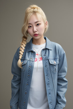 Korean adult female with  blonde hair