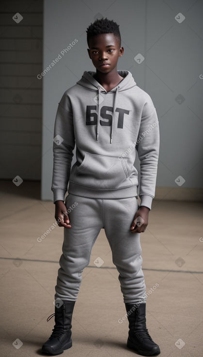 Zimbabwean teenager boy with  gray hair