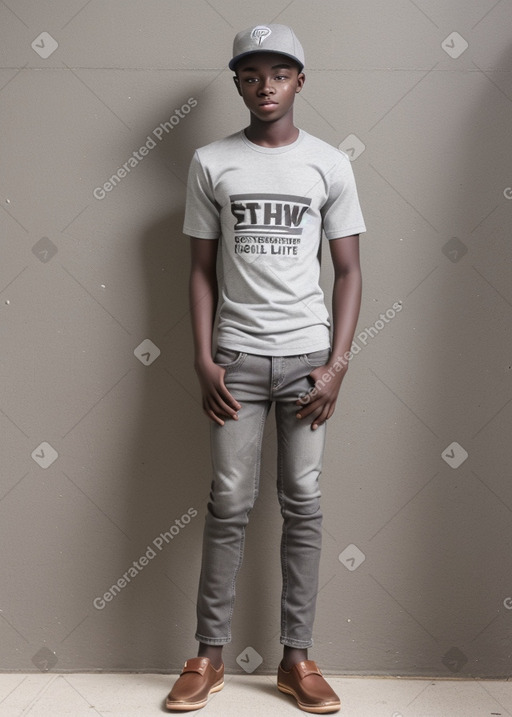 Ghanaian teenager boy with  brown hair