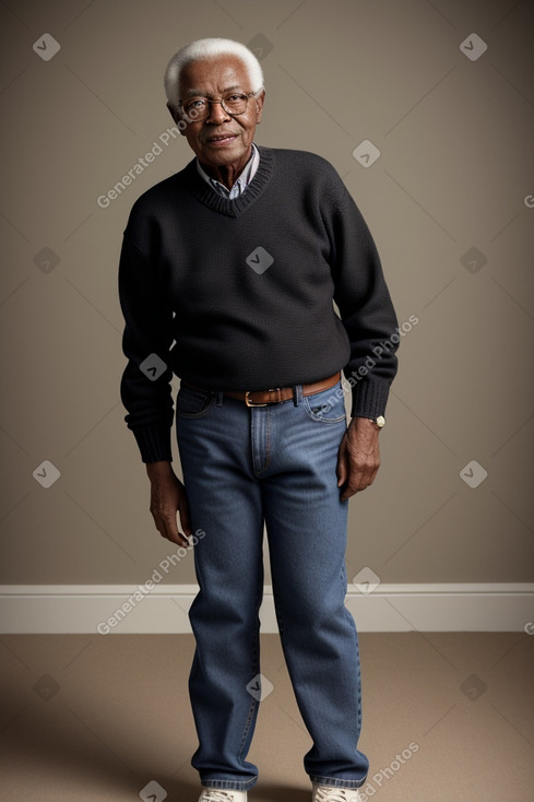 African american elderly male with  black hair