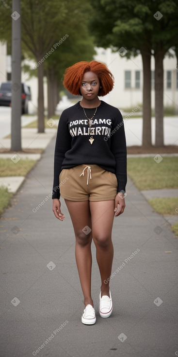 African american adult non-binary with  ginger hair