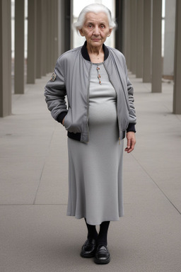 Romanian elderly female with  gray hair