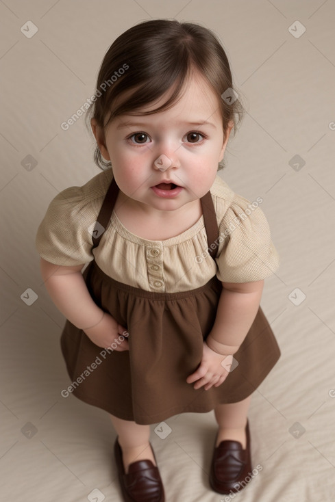 New zealand infant girl with  brown hair