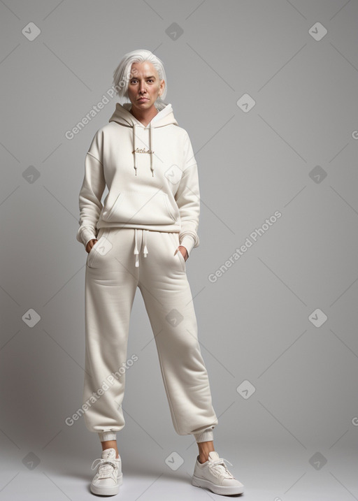 Adult non-binary with  white hair