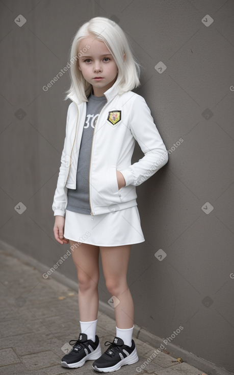 Belgian child girl with  white hair