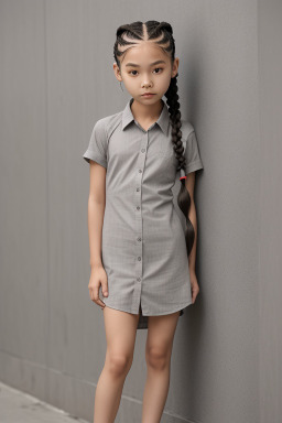 Taiwanese child girl with  gray hair