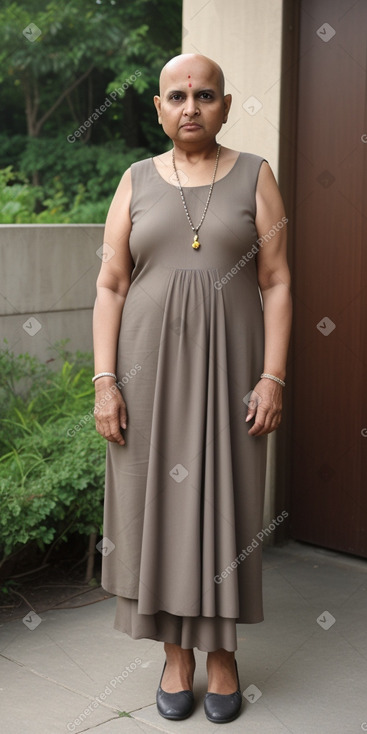 Indian elderly female with  black hair