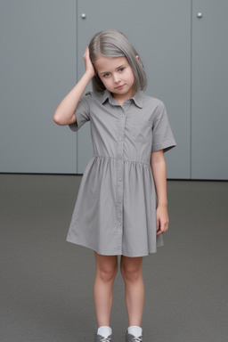 New zealand child girl with  gray hair