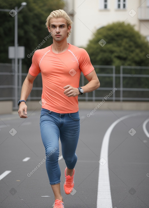 French adult male with  blonde hair