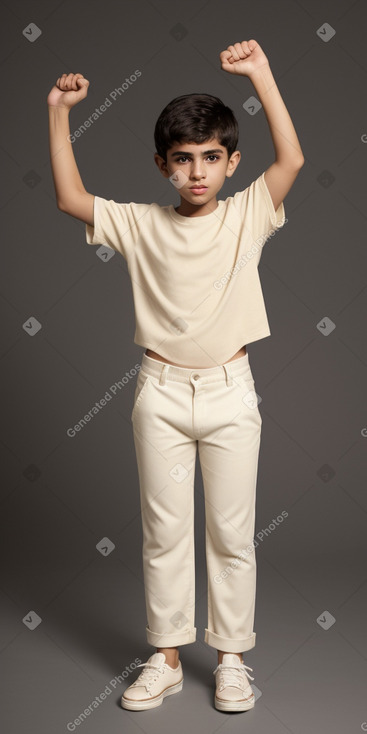 Arab child boy with  brown hair