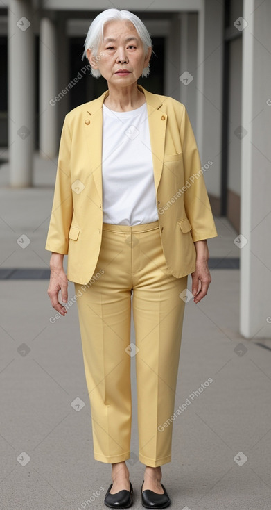 Japanese elderly female with  white hair