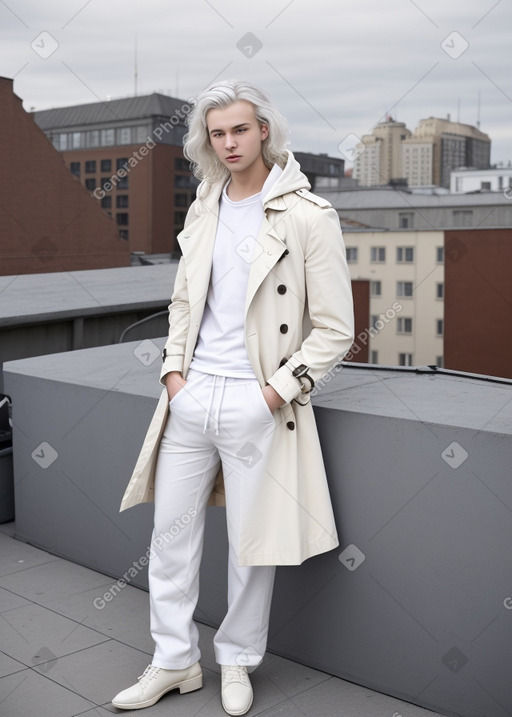 Latvian young adult male with  white hair