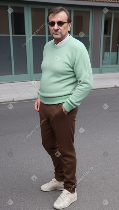 Romanian middle-aged male with  brown hair