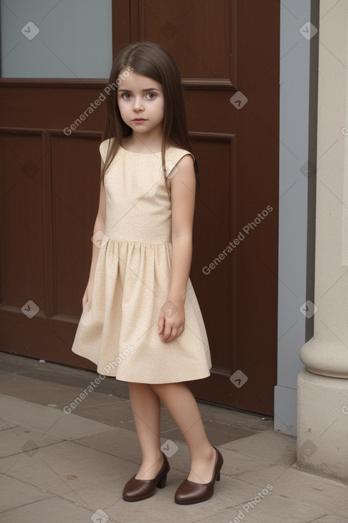 Argentine child female with  brown hair