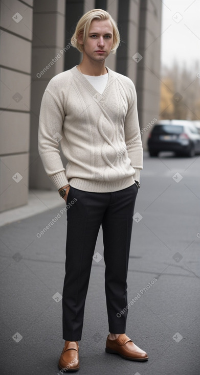 Caucasian adult male with  blonde hair