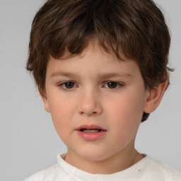 Neutral white child male with short  brown hair and brown eyes