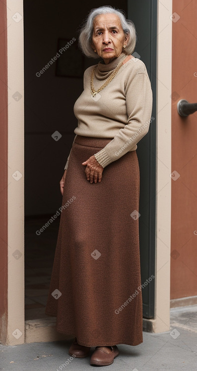 Moroccan elderly female with  brown hair