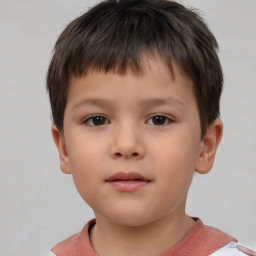 Neutral white child male with short  brown hair and brown eyes