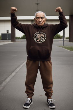 Mexican elderly male with  brown hair