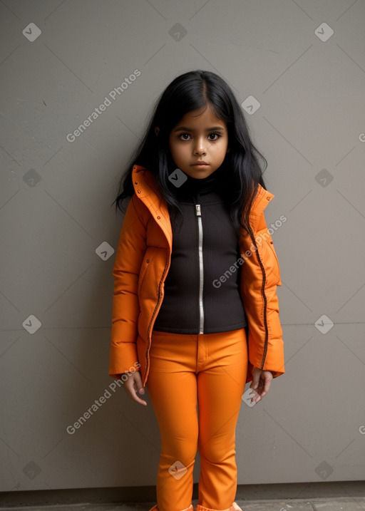 Guatemalan child girl with  black hair