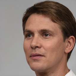 Neutral white adult male with short  brown hair and brown eyes