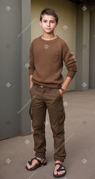 Costa rican teenager boy with  brown hair