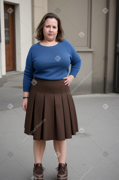 Swiss middle-aged female with  brown hair