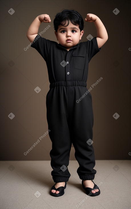 Omani infant boy with  black hair