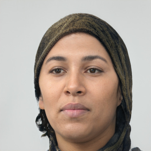 Neutral latino young-adult female with short  black hair and brown eyes