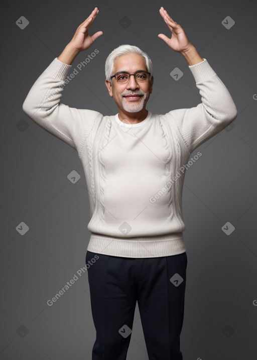 Venezuelan middle-aged male with  white hair