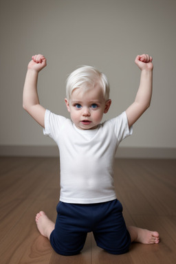 British infant boy with  white hair