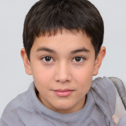 Neutral white child male with short  brown hair and brown eyes