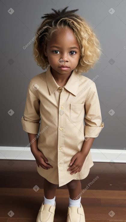 African american child female with  blonde hair