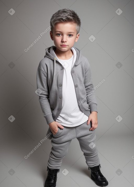 British child male with  gray hair