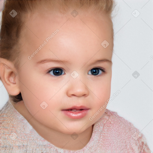 Neutral white child female with short  brown hair and brown eyes