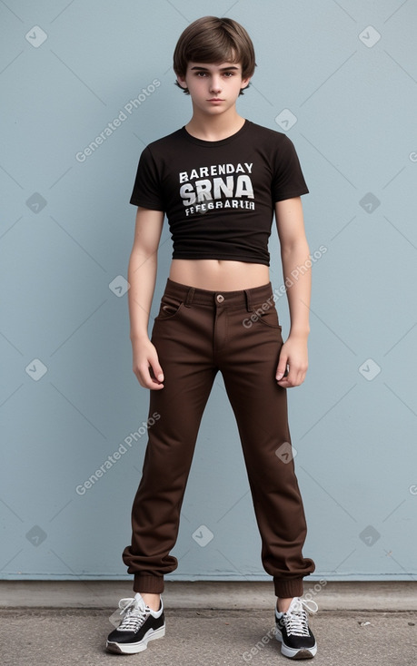 Albanian teenager boy with  brown hair