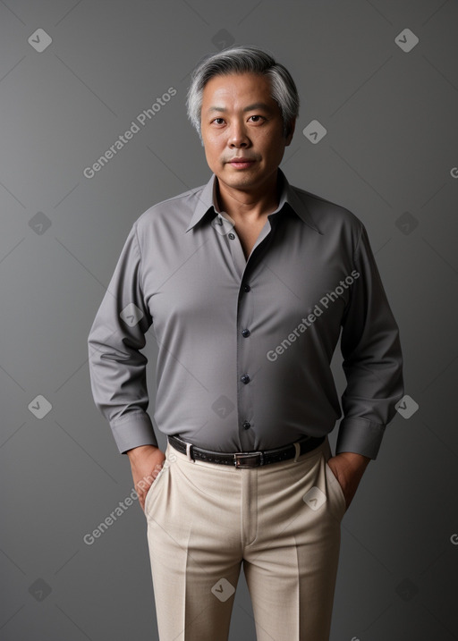 Chinese 45 years male with  gray hair