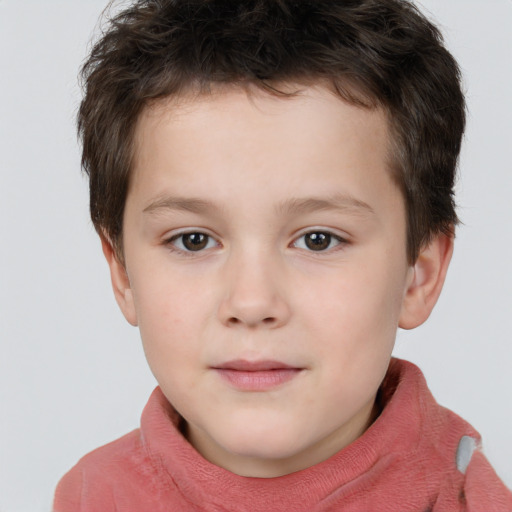 Neutral white child male with short  brown hair and brown eyes