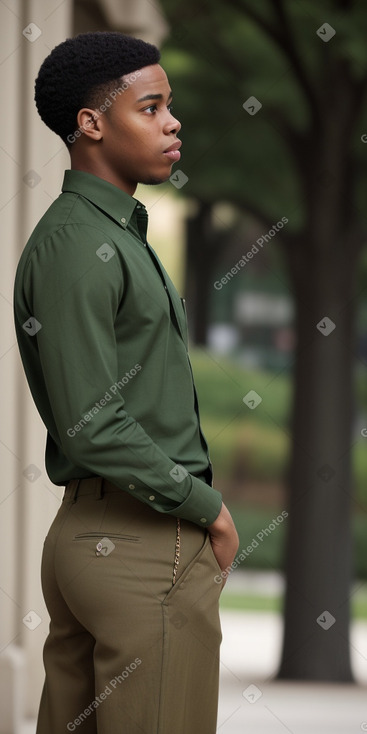 African american young adult male with  brown hair